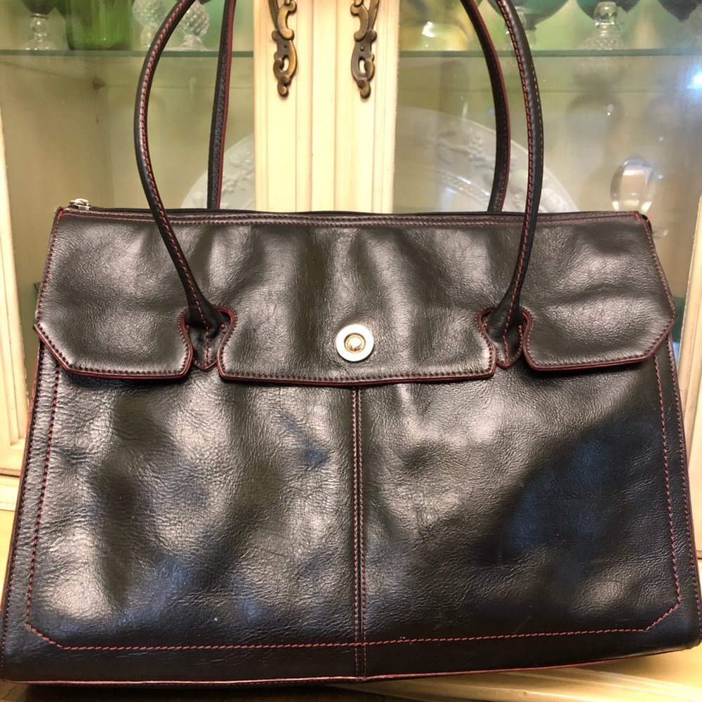 Wilson Black Leather Satchel